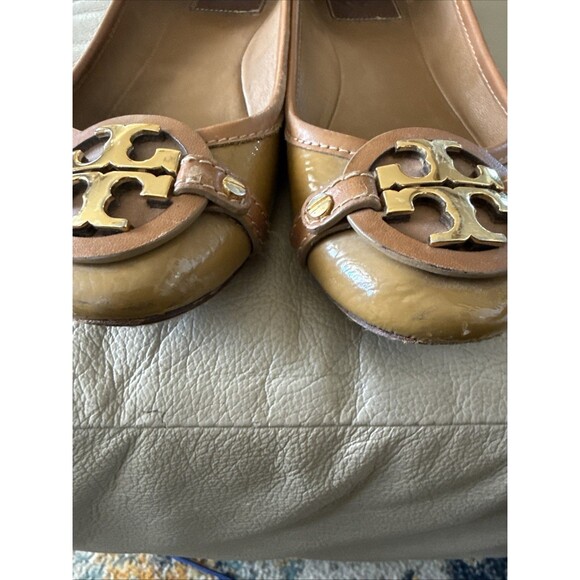 TORY BURCH Reva Carmel Color Ballet Flat/Nappa Leather Size 8.5 Preloved - Picture 3 of 6